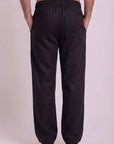 Black Cotton Slub Pants