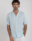 Sky Blue Cuban Linen Shirt