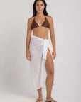 White Textured Sarong Wrap