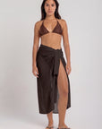Mocha textured sarong wrap