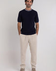 Navy Capri Knit T-Shirt