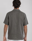 Midnight Grey Cuban Linen Shirt