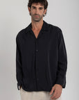 Black Tencel Long Sleeve Shirt