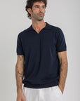 Navy Italian Knit Polo