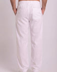 White Cotton Slub Pants