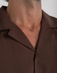 Brown Tencel Cuban Shirt