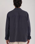 Navy Tencel Long Sleeve Shirt
