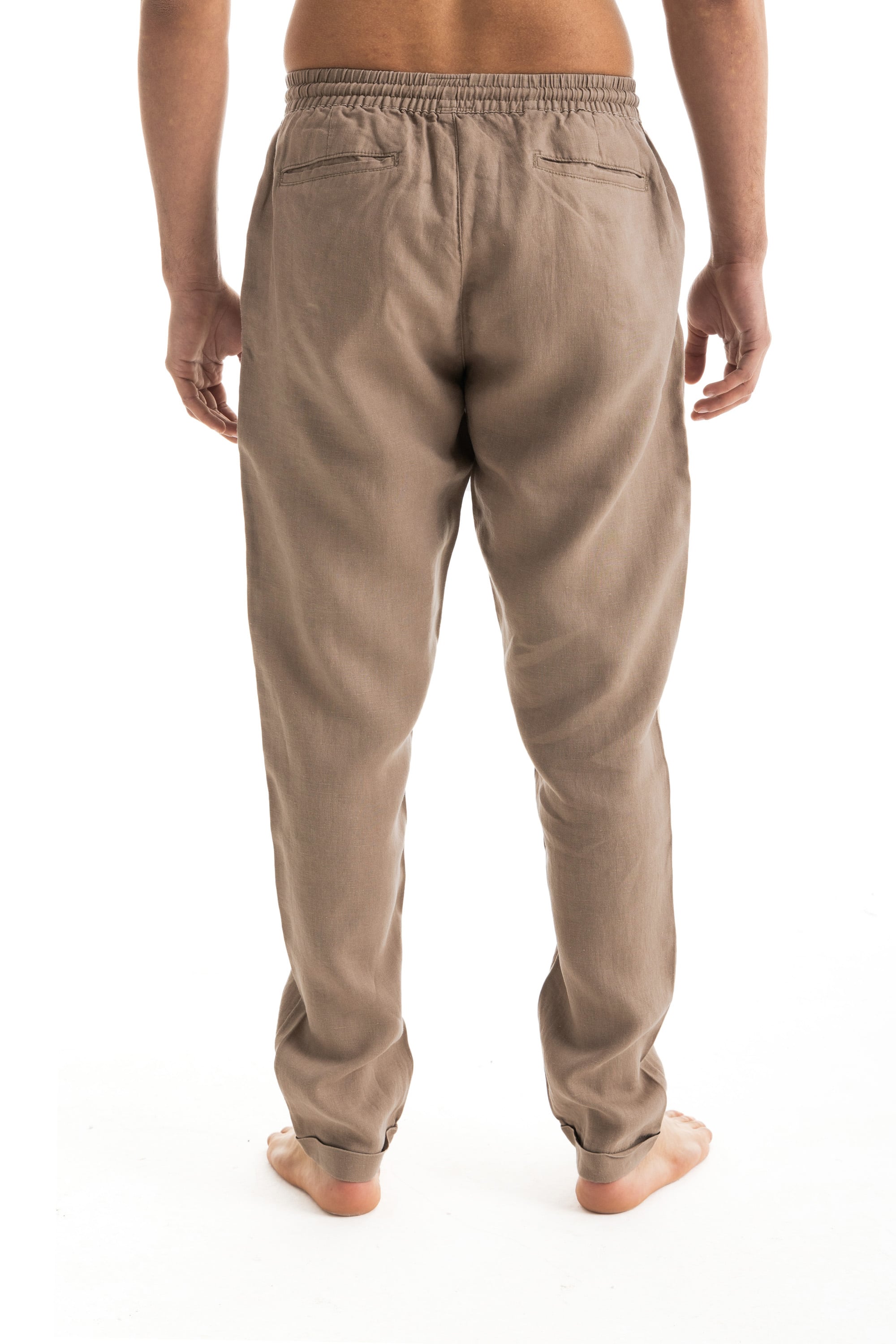 Mens Espresso Linen Pants