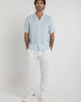 Sky Blue Cuban Linen Shirt