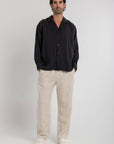 Black Tencel Long Sleeve Shirt