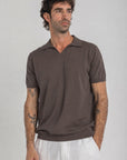 Brown Italian Knit Polo