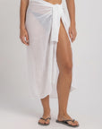 White Textured Sarong Wrap