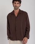 Brown Tencel Long Sleeve Shirt