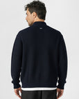 Navy Knitted Double Zip Sweater
