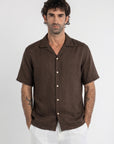 Dark Mocha Cuban Linen Shirt