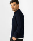 Navy Knitted Double Zip Sweater