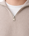 Smoke Grey Knitted Quarter Zip Sweater