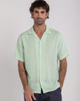 Peppermint Cuban Linen Shirt
