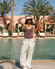 Women's Beige Linen Pants
