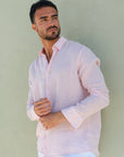 Men's Pink Linen Shirt