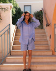 Women`s Capri Blue linen shirt