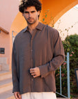 Taupe Tencel Long Sleeve Shirt