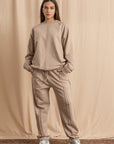 Unisex Beige Distressed Sweatshirt