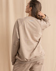 Unisex Beige Distressed Sweatshirt