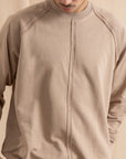 Unisex Beige Distressed Sweatshirt