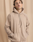Unisex Beige Distressed Hoodie