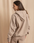 Unisex Beige Distressed Hoodie