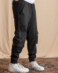 Unisex Black Cargo Sweatpants