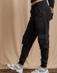 Unisex Black Cargo Sweatpants
