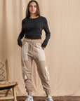 Unisex Beige Cargo Sweatpants