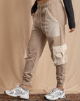 Unisex Beige Cargo Sweatpants