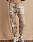 Unisex Beige Cargo Sweatpants