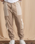 Unisex Beige Cargo Sweatpants