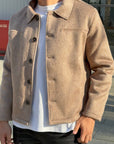 Brown Wool Button Jacket