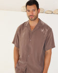 Taupe Tencel Cuban Shirt