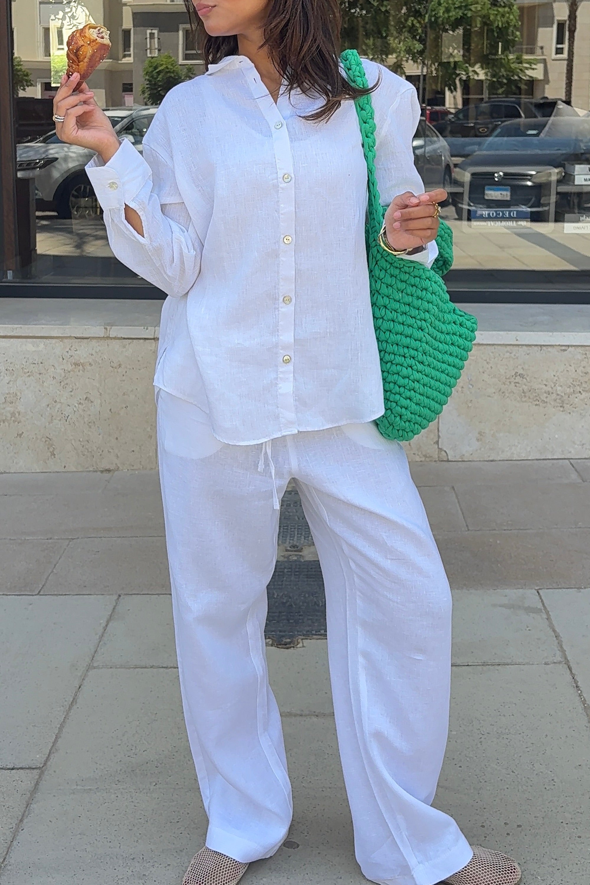 Women's White Linen Pants – Kai Collections