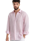 Men's Pink Linen Shirt