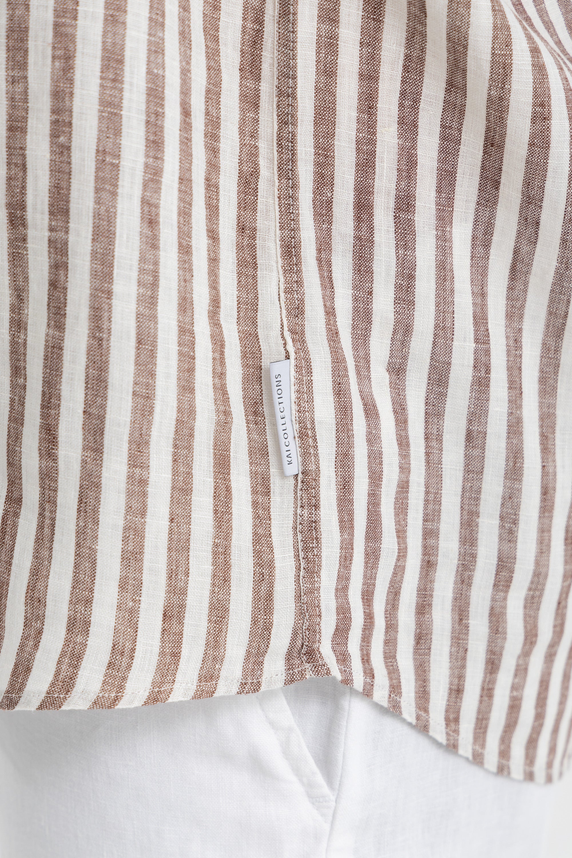 Brown Striped Linen Shirt