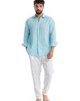 Men's Mint Linen Shirt