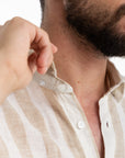 Beige Stripe Linen Shirt