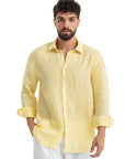 Men`s Yellow Linen Shirt