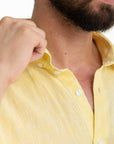 Men`s Yellow Linen Shirt