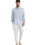 Blue Stripe Linen Shirt