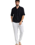 Black Waffle Texture Shirt