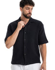 Black Waffle Texture Shirt