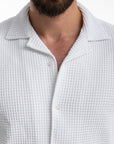 White Waffle Texture Shirt
